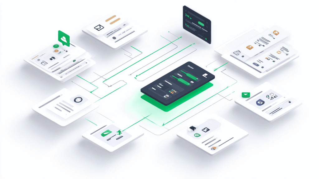Illustration of AI automation tools used by small business owners